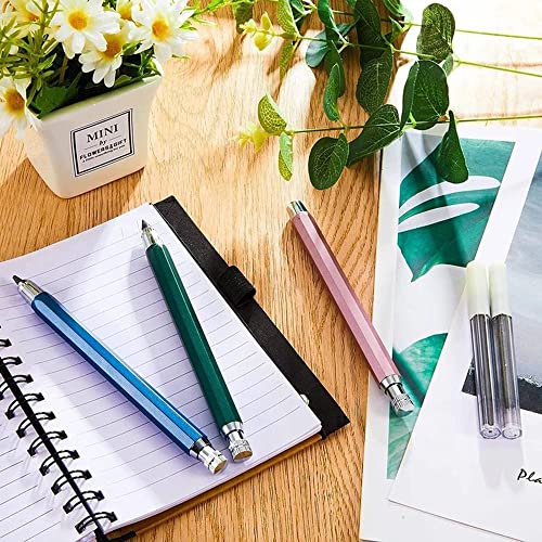 Matita da disegno in metallo da 5,6 mm con 4 mine