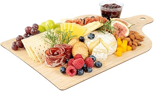 Restaurantware Nature Tek - Tabla desechable de bambú para quesoembutidos - 15 34" x 9 34" - Caja de 20 unidades