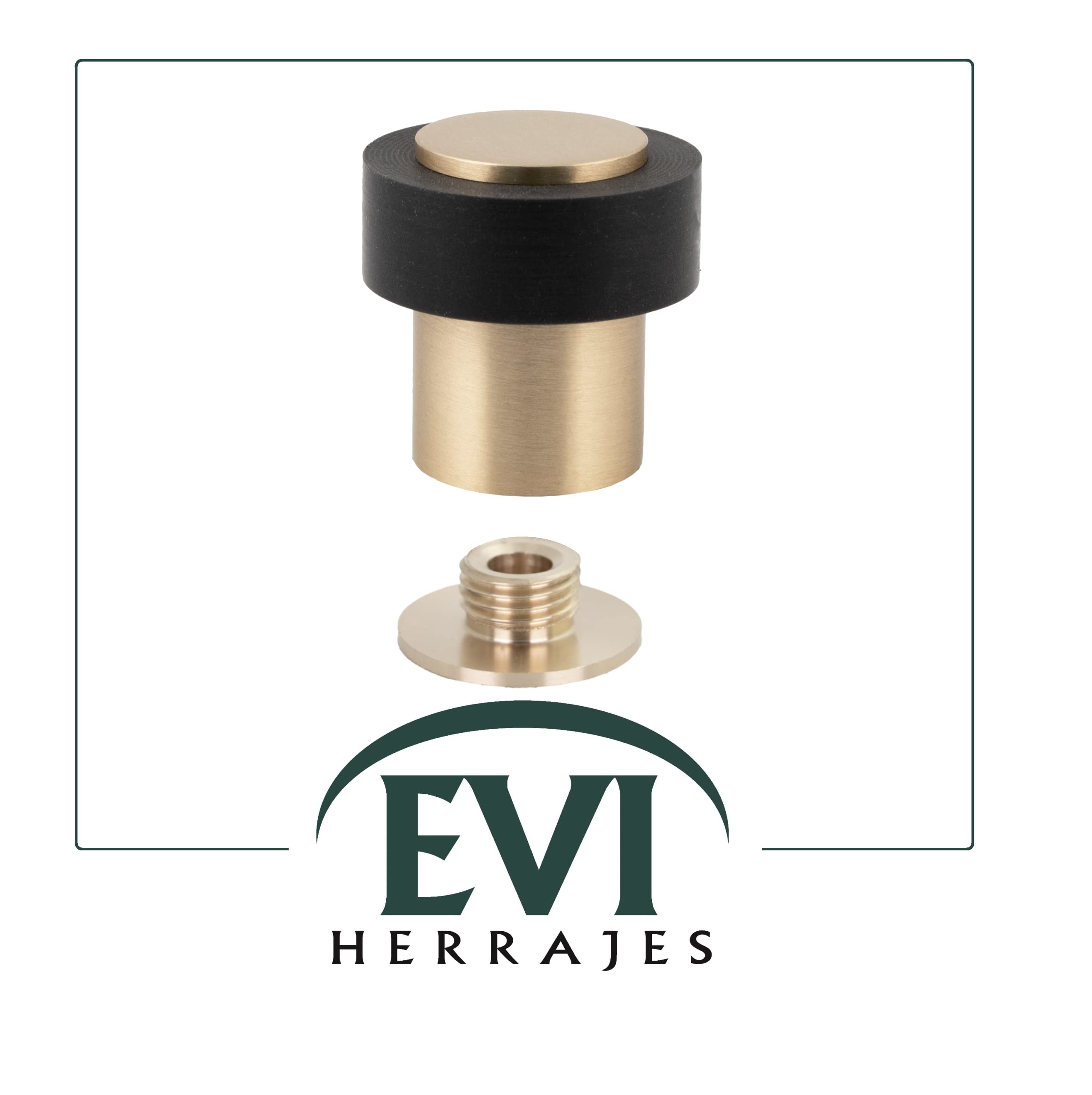 Fermaporta In Ottone Con Ammortizzatore Silicone - 24x35mm, Bianco - Foto 6