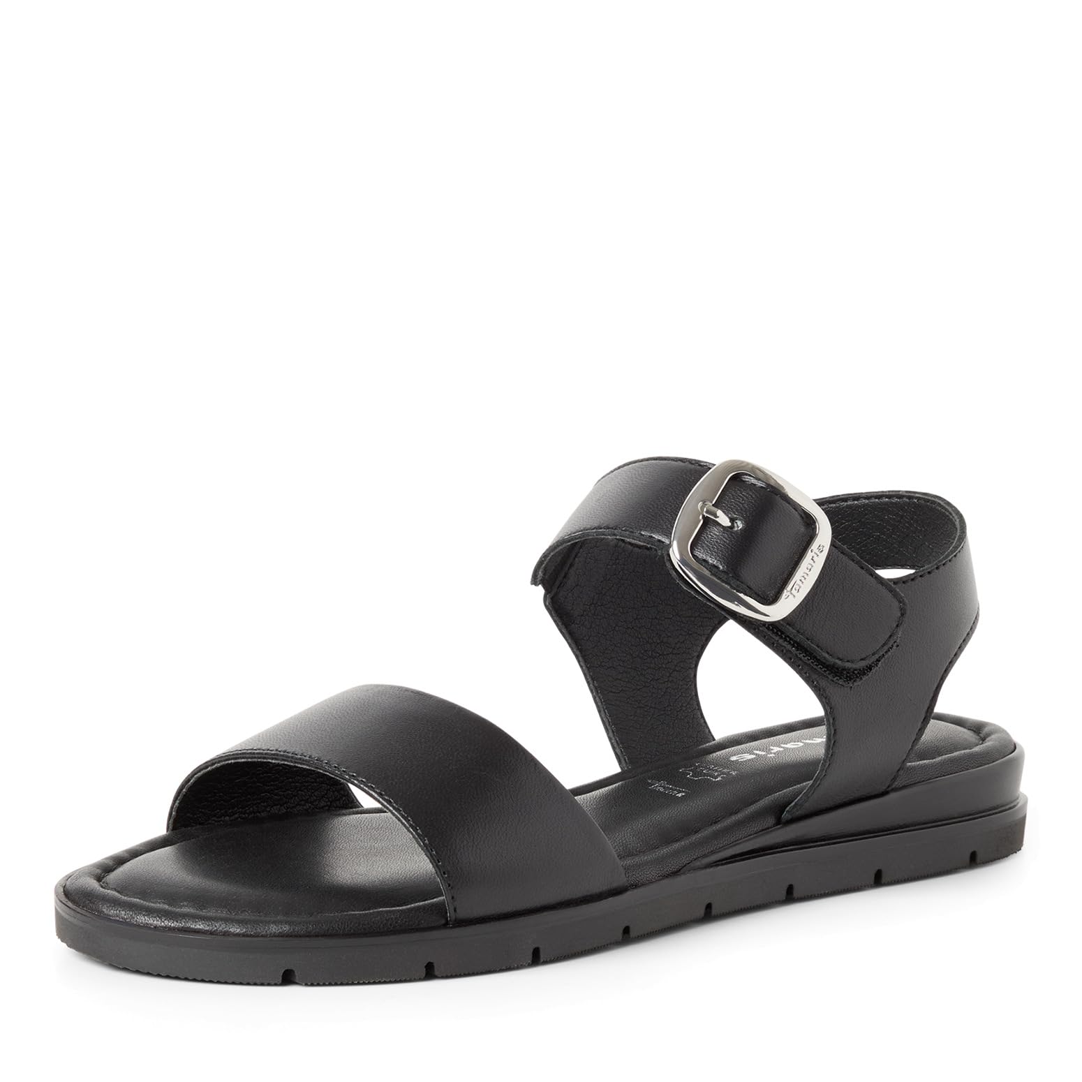 Tamaris Women’s leather sandal flat black 7.5 UK