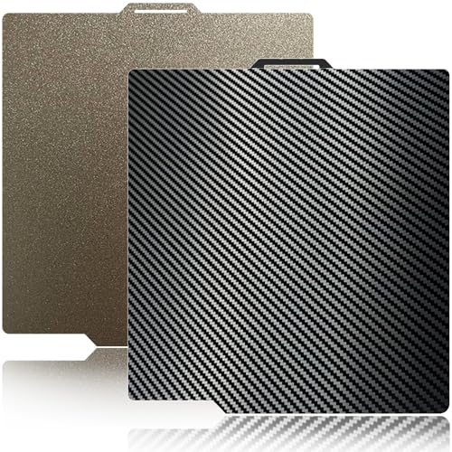 Image of 3D Printer PET+PEI Build Plate 257x257mm for Bambu Lab x1 P1P 3D Printer, Smooth Carbon Fiber PET+Textured PEI Spring Steel Build Plate,Double Sided Flexible Sheet Removable Platform