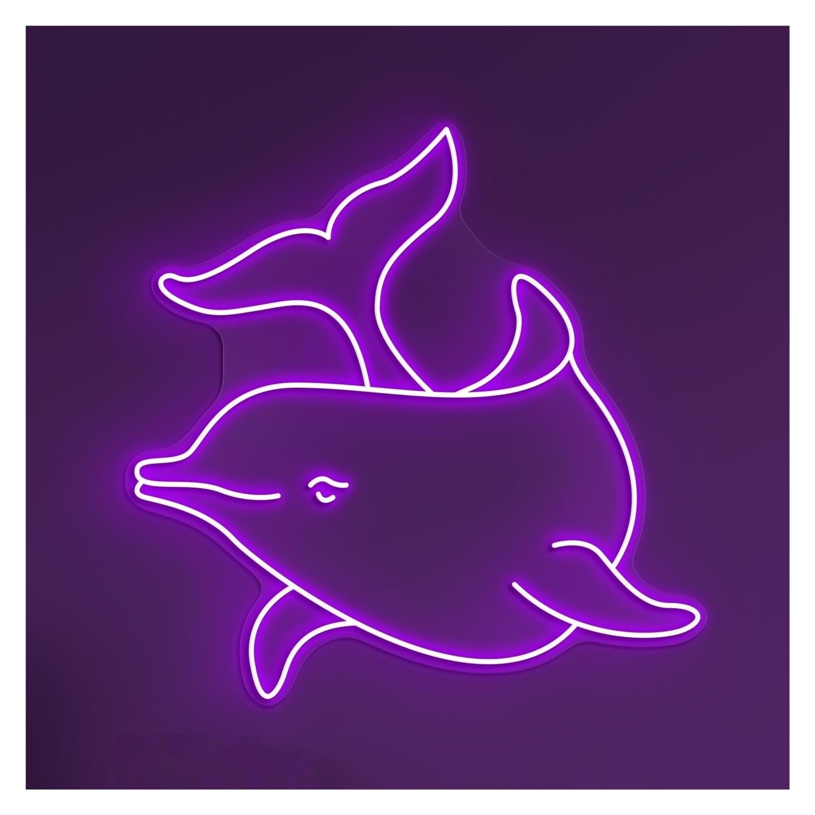 RONGCH Hanging Art Neon Signs Dolphin Neon Sign, Suitable for Pet Shop Home Decor with Brightness Adjustable 50cm(E)