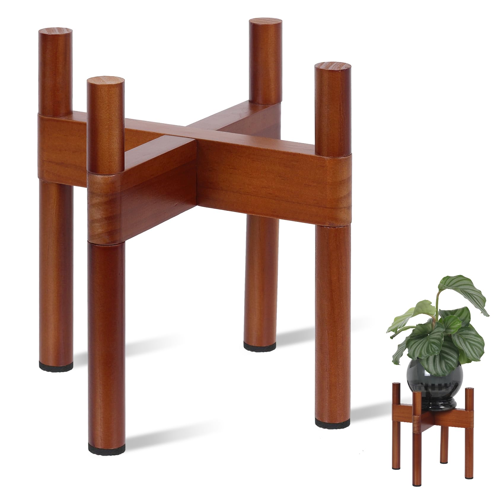 Vigordream Plant Stand Indoor, 2 Height Displays Wood Plant Holder — image 1