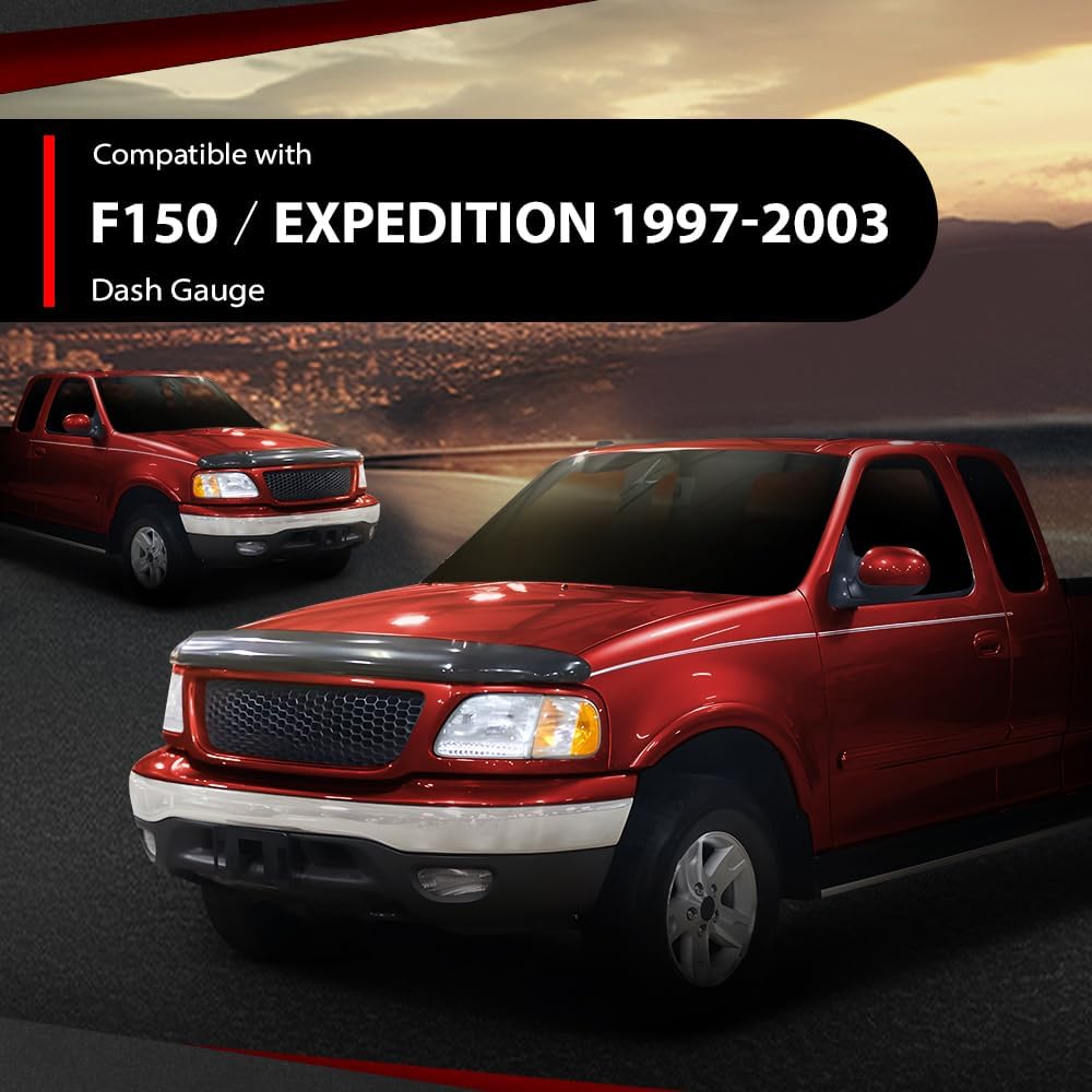 CHEDA Dash Instrument Compatible with Ford F150 Expedition 1997-2003 Left Side Dash Cluster Bezel Gauge Trim Panel Brown C13