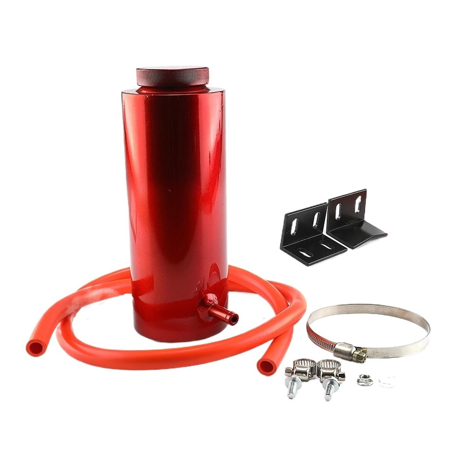 Kühlmittelbehälter für Motorrad Kühler-Kühlmittelbehälter, 800 ml, Kühlmittel-Ausgleichsbehälter, Kühlauffangflasche, Überlaufbehälter, Aluminium Kühlmittelausgleichsbehälter(Red)