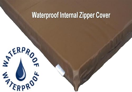 Miniatura 2 de Cama ortopédica impermeable de espuma viscoelástica para mascotas de 47 x 29 x 4 pulgadas, color marrón Sudán, para jaula de perro extragrande,