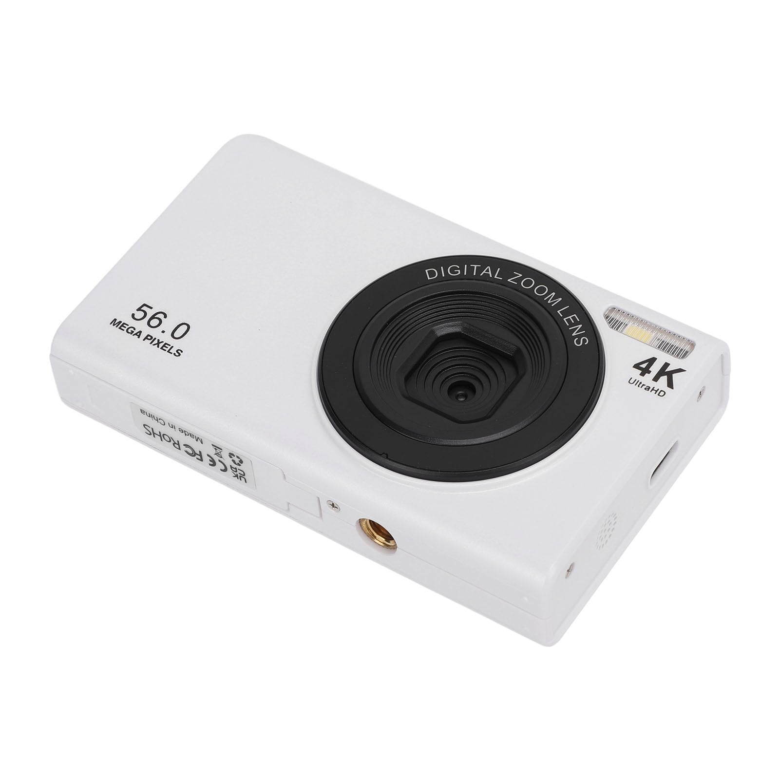 Aparat Cyfrowy, 56 MP 4K Autofokus 16-krotny Zoom Cyfrowy Aparat dla Dzieci Aparaty Cyfrowe do Aparatu (WHITE)