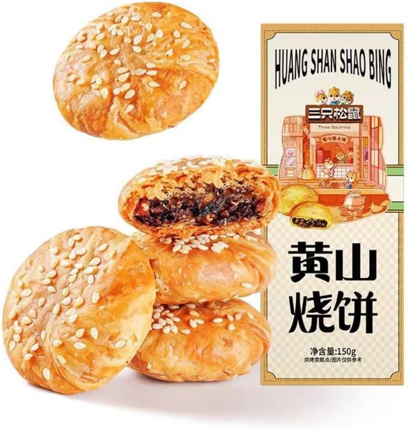 Infinitely Great Home Decor Center Chinese Food Spiced Snacks Sanzhisongshu 中国小吃零食梅干菜扣肉酥黄山小烧饼 三只松鼠烧饼150g/袋
