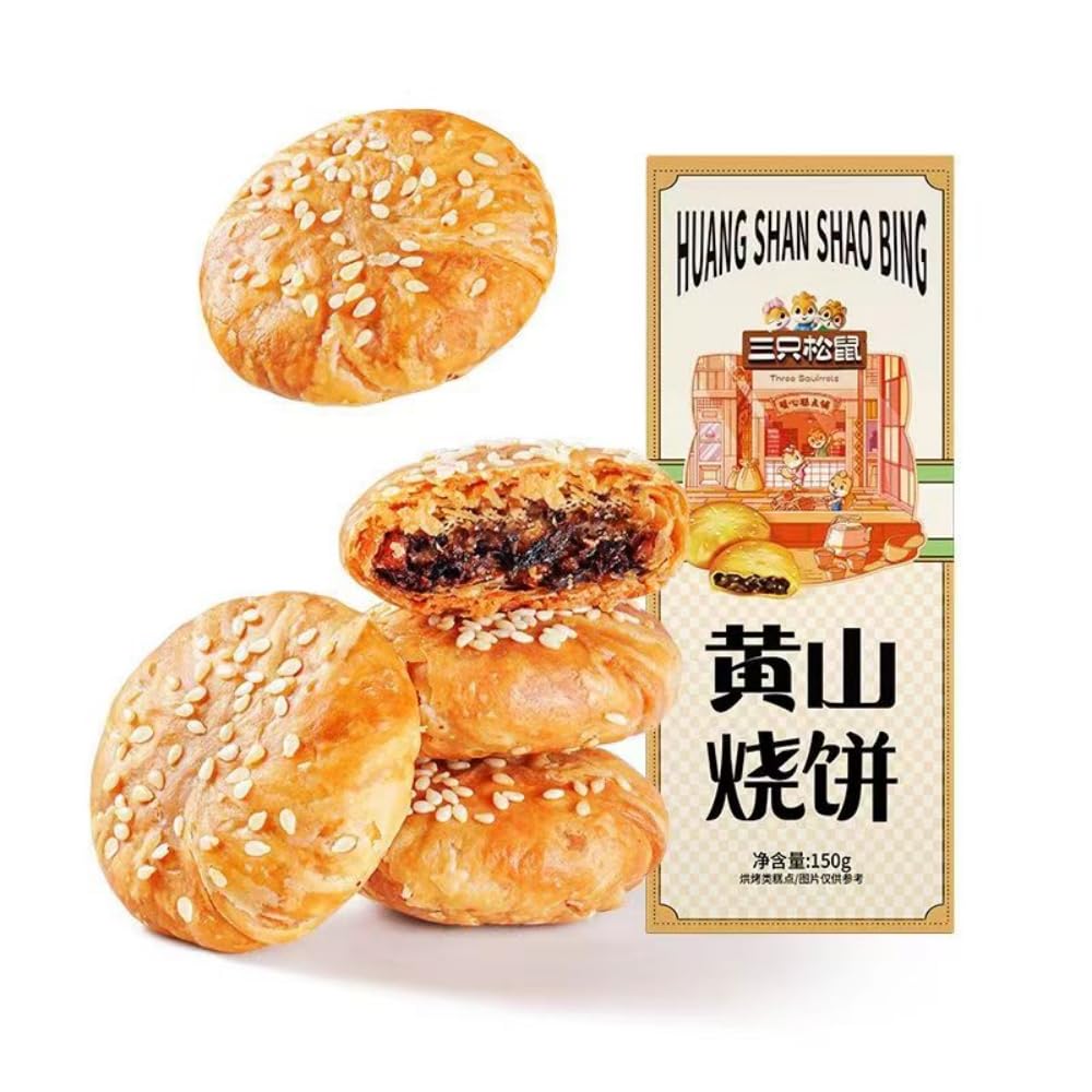 Infinitely Great Home Decor Center Chinese Food Spiced Snacks Sanzhisongshu 中国小吃零食梅干菜扣肉酥黄山小烧饼 三只松鼠烧饼150g/袋
