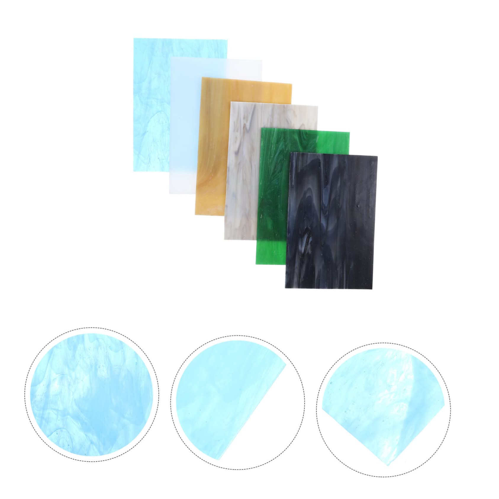 ARTIBETTER Stained Glass Kit 6pcs Mosaic Tiles for Crafts Iridescent Mosaic Flakes Home Decor DIY