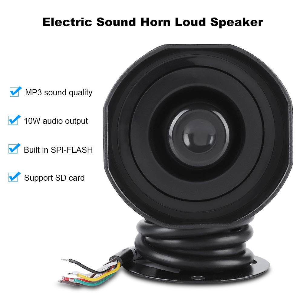 Bocina de sonido de camión, bocina de reproducción de MP3 con carcasa de plástico ABS, bocina de sonido electrónico