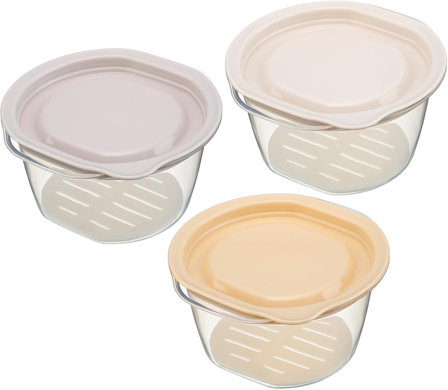 Inomata-K 1774 Rice Containers with Soot Rice Containers, Set of 3, Made in Japan, Breaks Out Steam and Store Deliciously, With Lid On, Microwave Heating OK