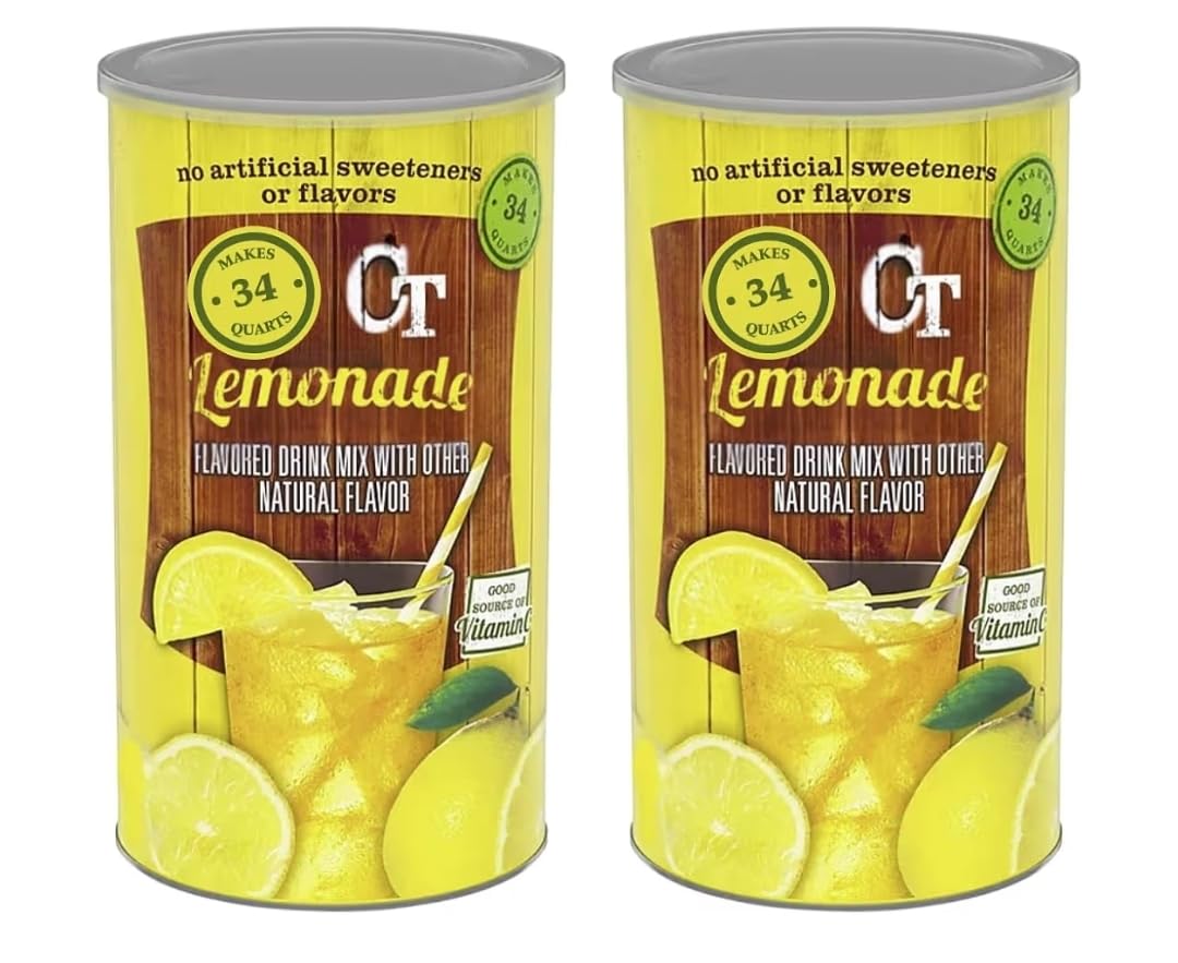Powdered Lemonade Drink Mix (82 oz.) made with real sugar, no artificial flavors, gluten-free, caffeine-free (2 Pack)