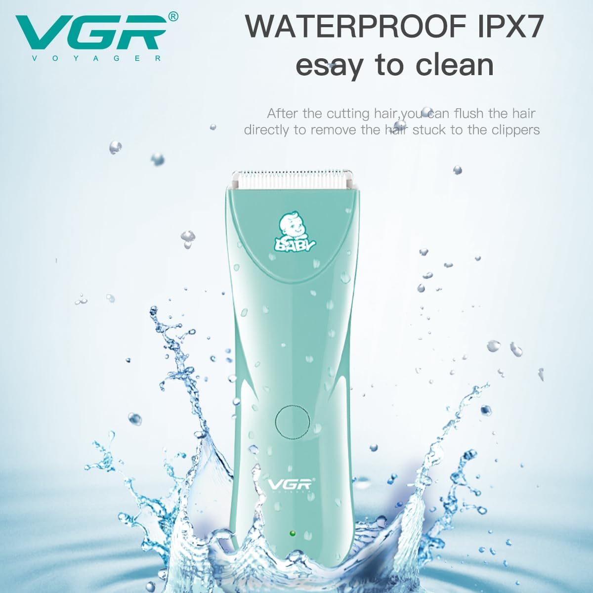 VGR V-150 Hair Clipper being rinsed under water