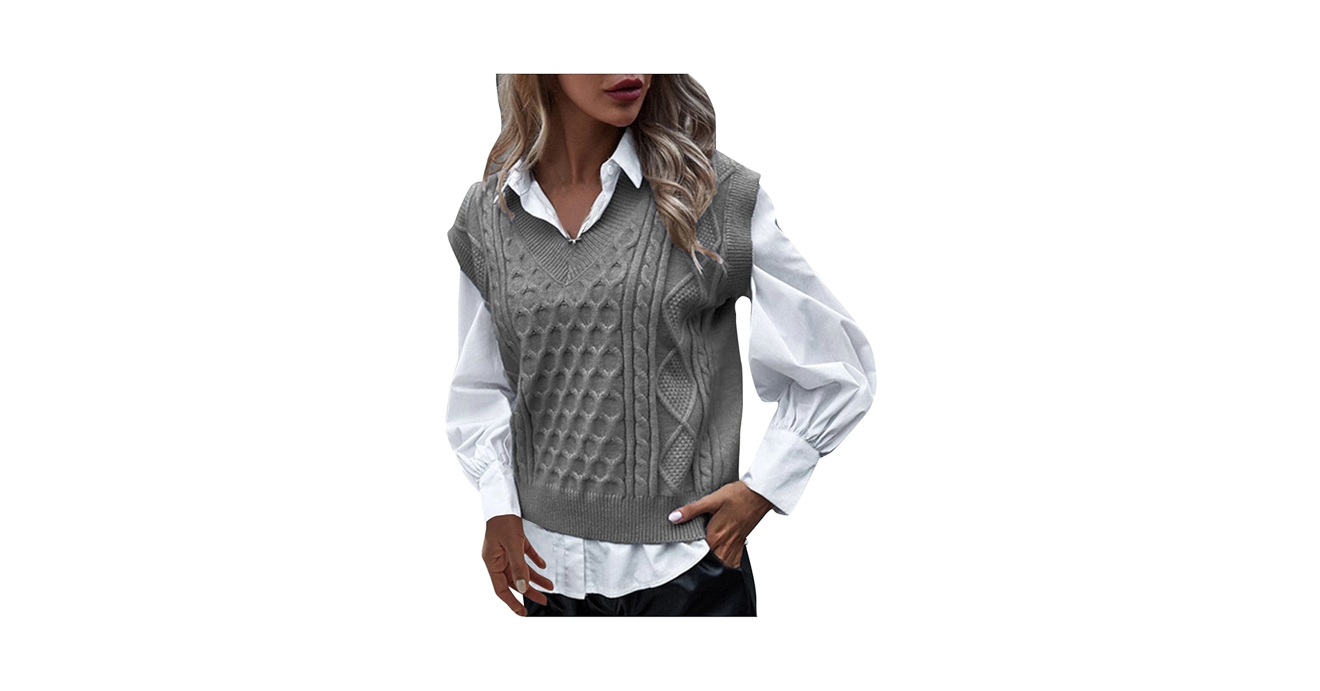 Lolvmvchi Placed Lilusory 2024 Ladies College Knitted Vest
