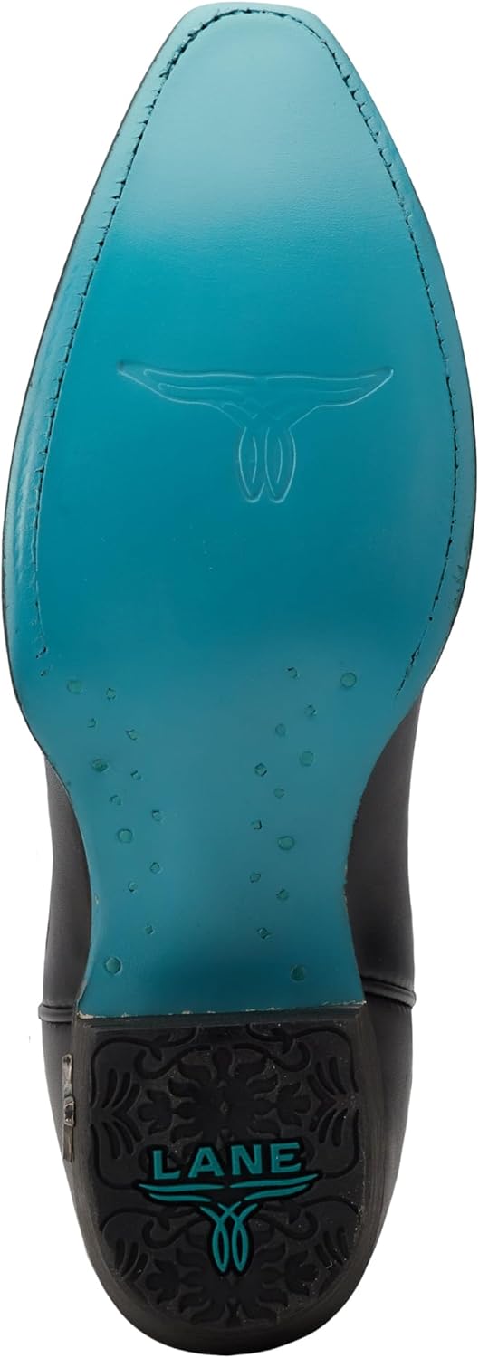 Lane Womens Sandaga Embroidered Snip Toe Midi Casual Boots Mid Calf Low Heel 1-2" - Black