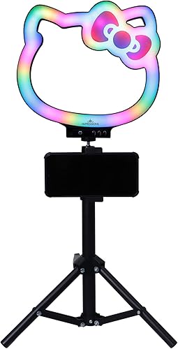 Miniatura 3 de Impressions Vanity Hello Kitty - Anillo de luz RGB de 10 pulgadas con soporte y soporte para teléfono, luces LED para selfies con modos de color