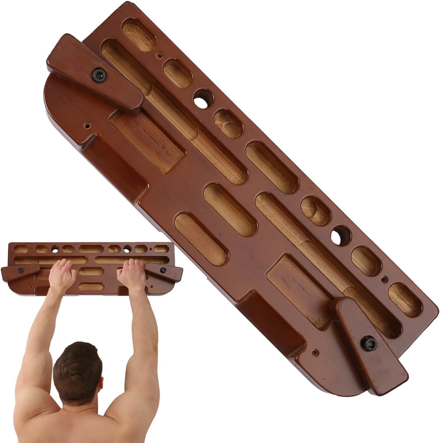 Wooden Hang Board, Portable Rock Climbing Board for Doorway, Smooth Durable Rock