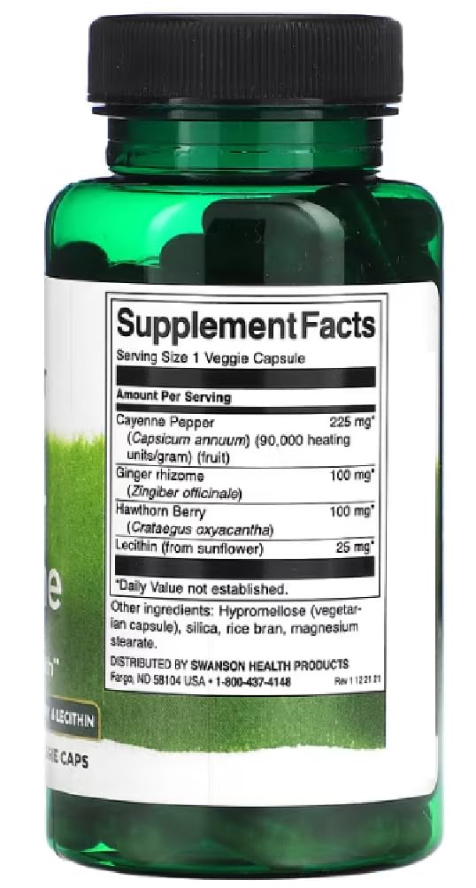 Swanson - Super Cayenne | Unterstützung für Kreislauf und Verdauung - 100 Kapseln