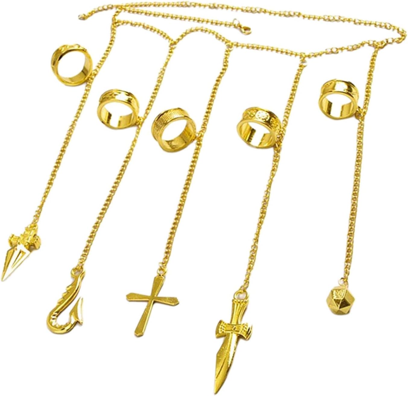 ATORSE Alloy Kurapika 5 Ring Chains Bracelet Jewelry Rings Cosplay Party GoldenCollectibles|Animation Art & Characters|Japanese Anime|Other Anime Collectibles