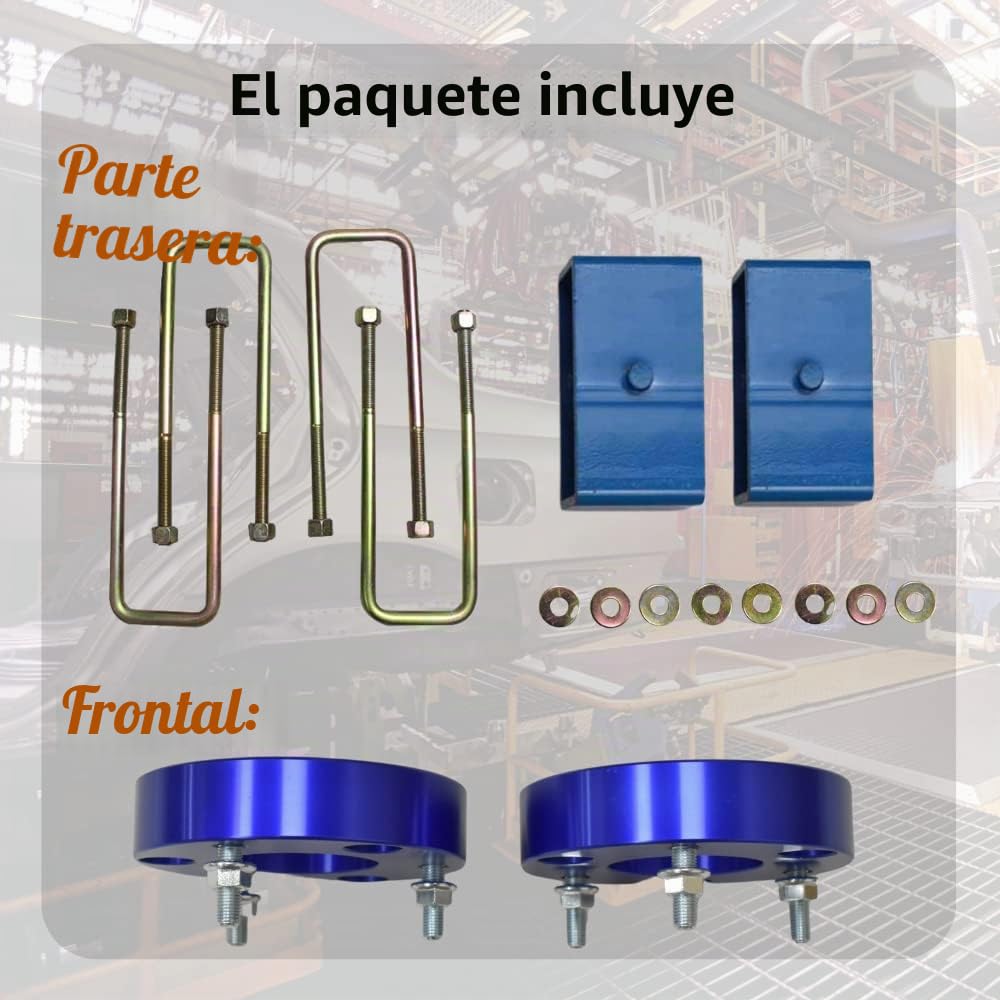 JINGLING Espaciadores de suspensión delantera de 32 mm, bloques de suspensión trasera de 51 mm, kits de elevación para Ranger T6 BT50 2011-2018, adaptador de elevación (delantero y trasero)