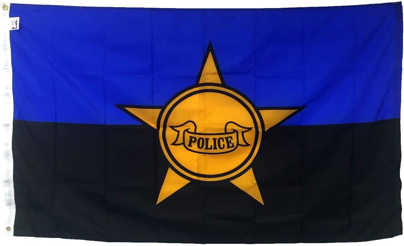 3x5' Police Law Enforcement Remembrance Flag, Durable All-Weather Nylon with grommets for Outdoors - Made in USA