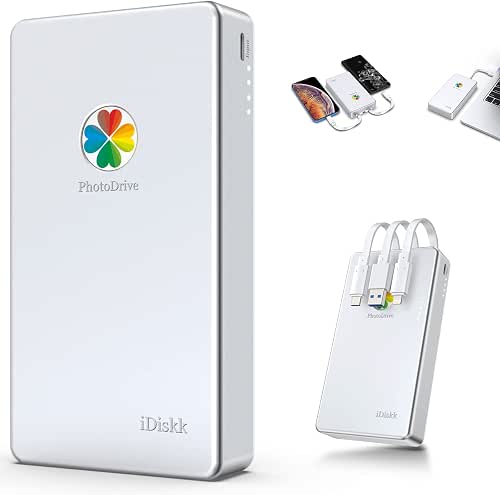 iDiskk MFi Certified 2TB External Hard Drive for iPhone,iPad,MacBook,PC,Photo Storage