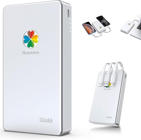 iDiskk MFi Certified 2TB External Hard Drive for iPhone,iPad,MacBook,PC,Photo Storage Phone Drive for Android Mobile to Backup Photos | Video | Files (auto Backup) for iPhone 17/16/ 15/14/13/12 - 1