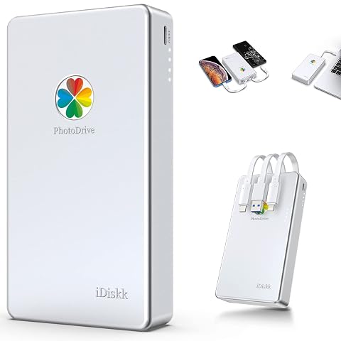 iDiskk MFi Certified 2TB External Hard Drive for iPhone 16 17 iPad MacBook PC Photo Storage Phone Drive