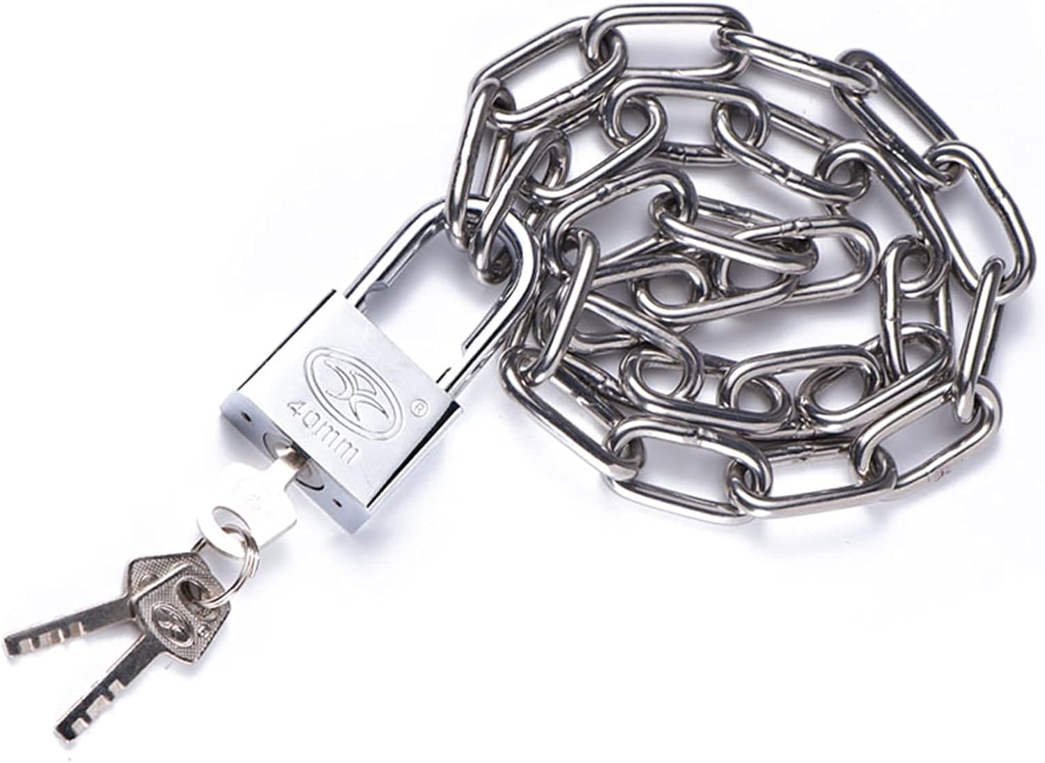Keyed Padlocks Waterproof and Rustproof Chain Lock, 4mm Diameter Outdoor Anti-Theft Security Lock, Used for Bicycles, Motorcycles, Warehouses (Color : 0.5m)