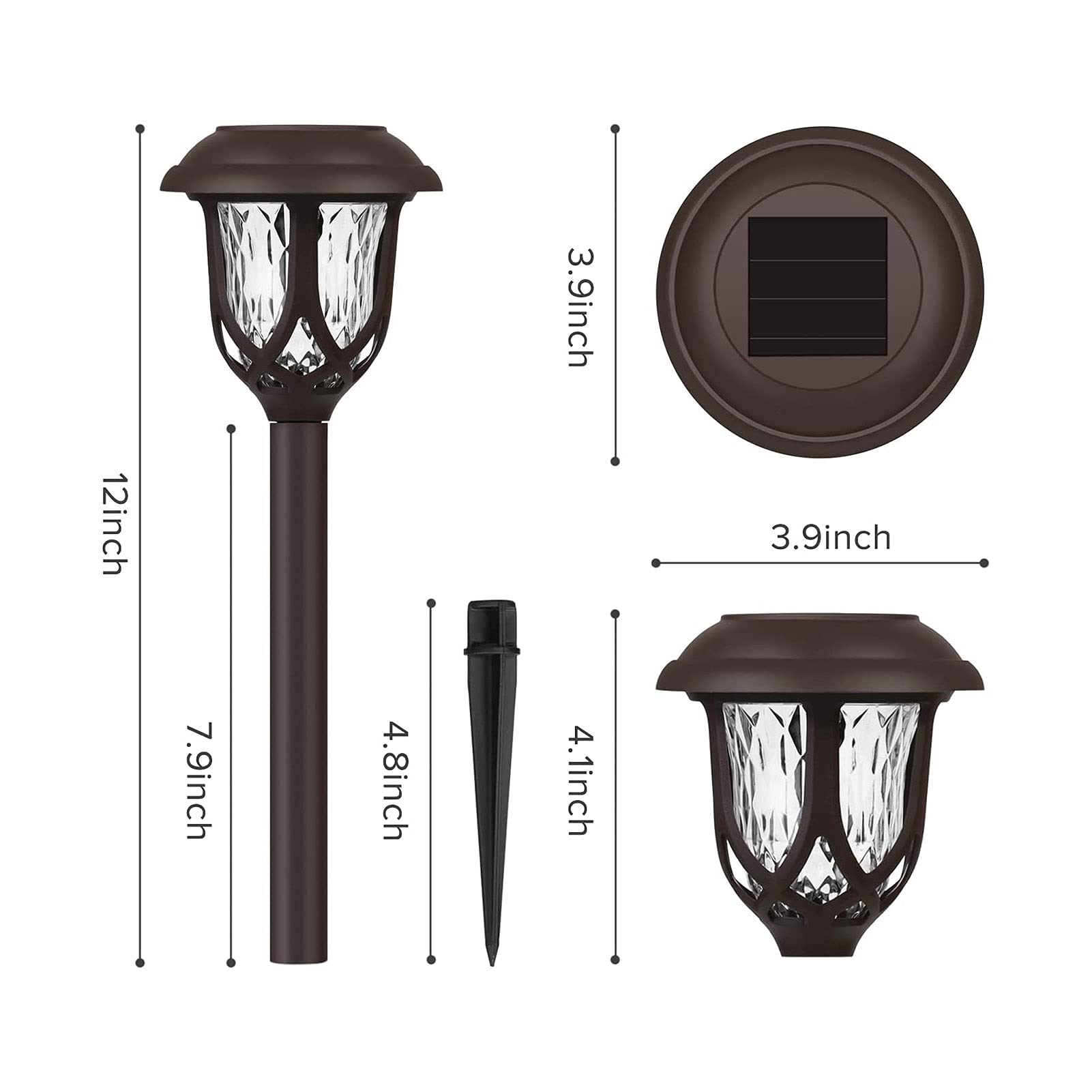 Solar-Gartenleuchten, Solar-Wegeleuchten, LED-Solar-Landschaftsleuchten, wasserdichte Gartenleuchten for Garten, Weg, Auffahrt Lampen (Size : 10packs)