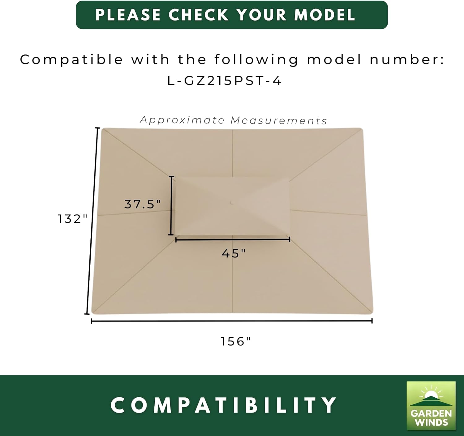 Garden Winds Reinforced Replacement Canopy Top Cover Compatible with The L-GZ215PST-4 Monterey 10’ x 12’ Gazebo – Classic Brown, RipLock 350