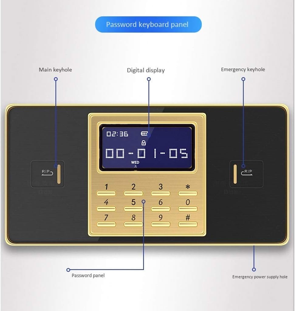 Security Safes for Homes Security Electronic Password Key Operation Anti-Theft System 30mm Solid Lock Bolt 35 * 25 * 25cm Safebox,