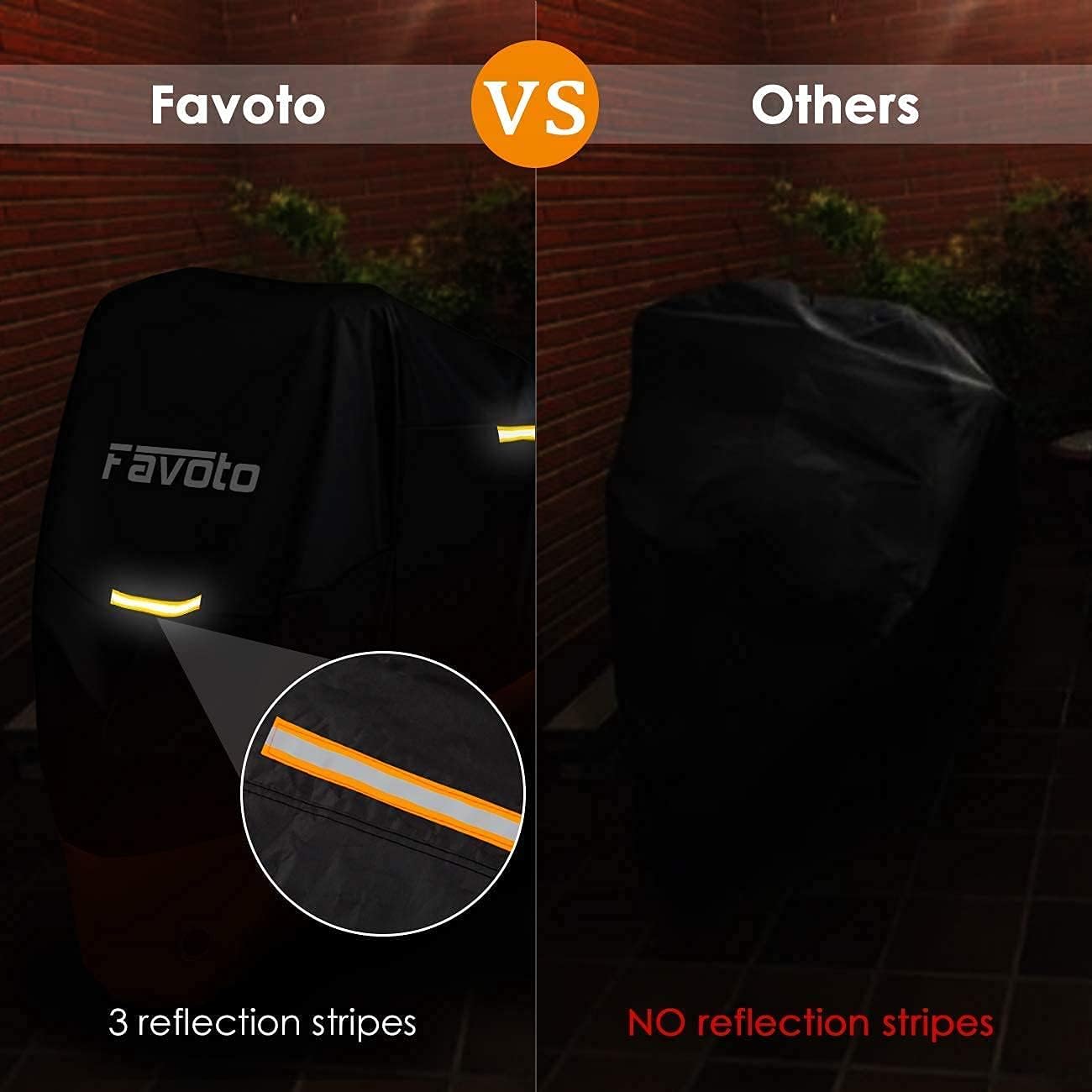 Favoto Motorcycle Cover 96.5 inch Length Outdoor Protection + Favoto Disc Lock Alarm 110dB Alarm for Motorcycle Bikes e-Bikes