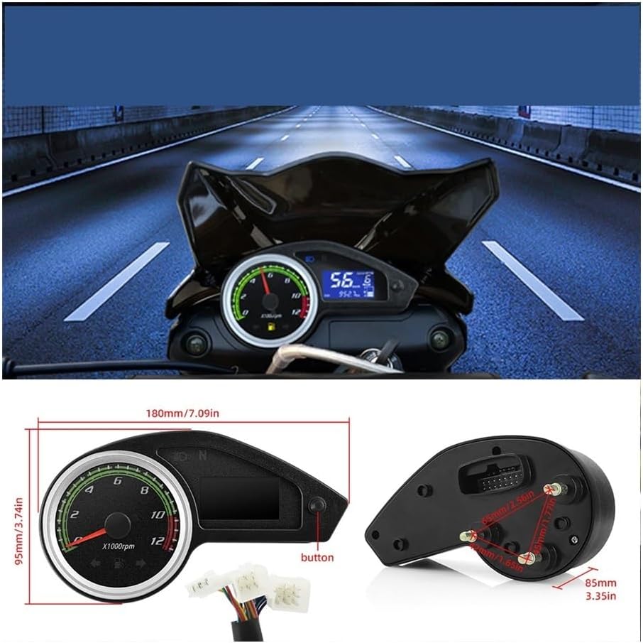 Motorcycle Speedometer Gauge Motorcycle Instrument Assembly Moto Dashboard Digital Odometer Panel for XR150 XR150L XL150 CG150 GY200