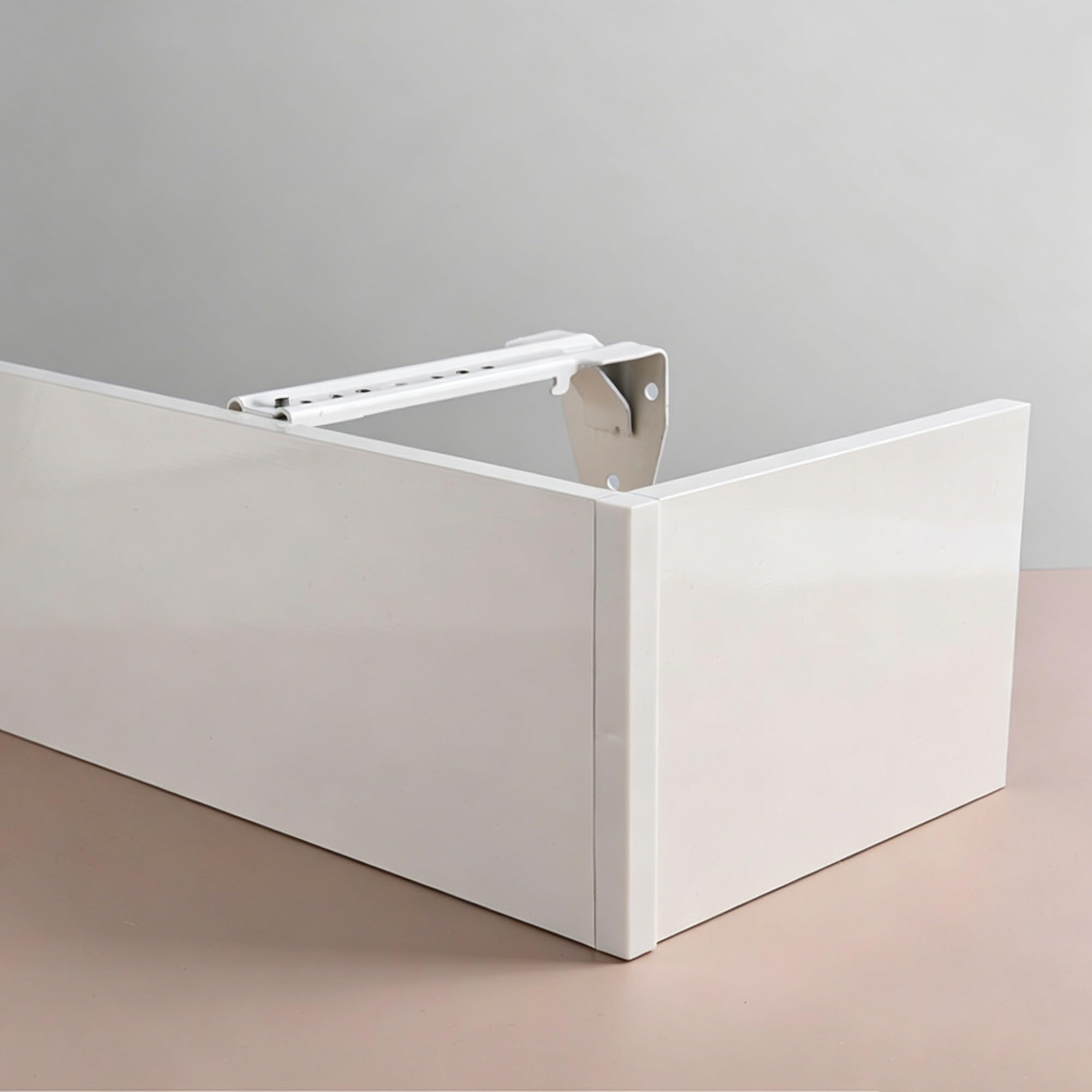 WFXXZL Curtain Rod Cover Box Frame for Living Room Bedroom Room Divider, Curtain Pelmet Box Without Tracks Blackout Curtain Pelmet Panel(White-top,260cm/8.5ft)
