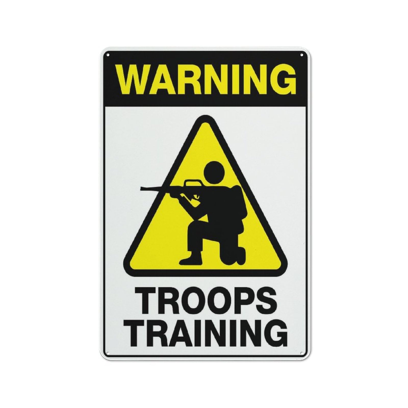 Xewazd A1988 Metal Tin Signs Warning Troops Training Retro 8"X12" Metal Tin Sign - Playful Wall Decor For Shop, Garage, Yard & Man Cave