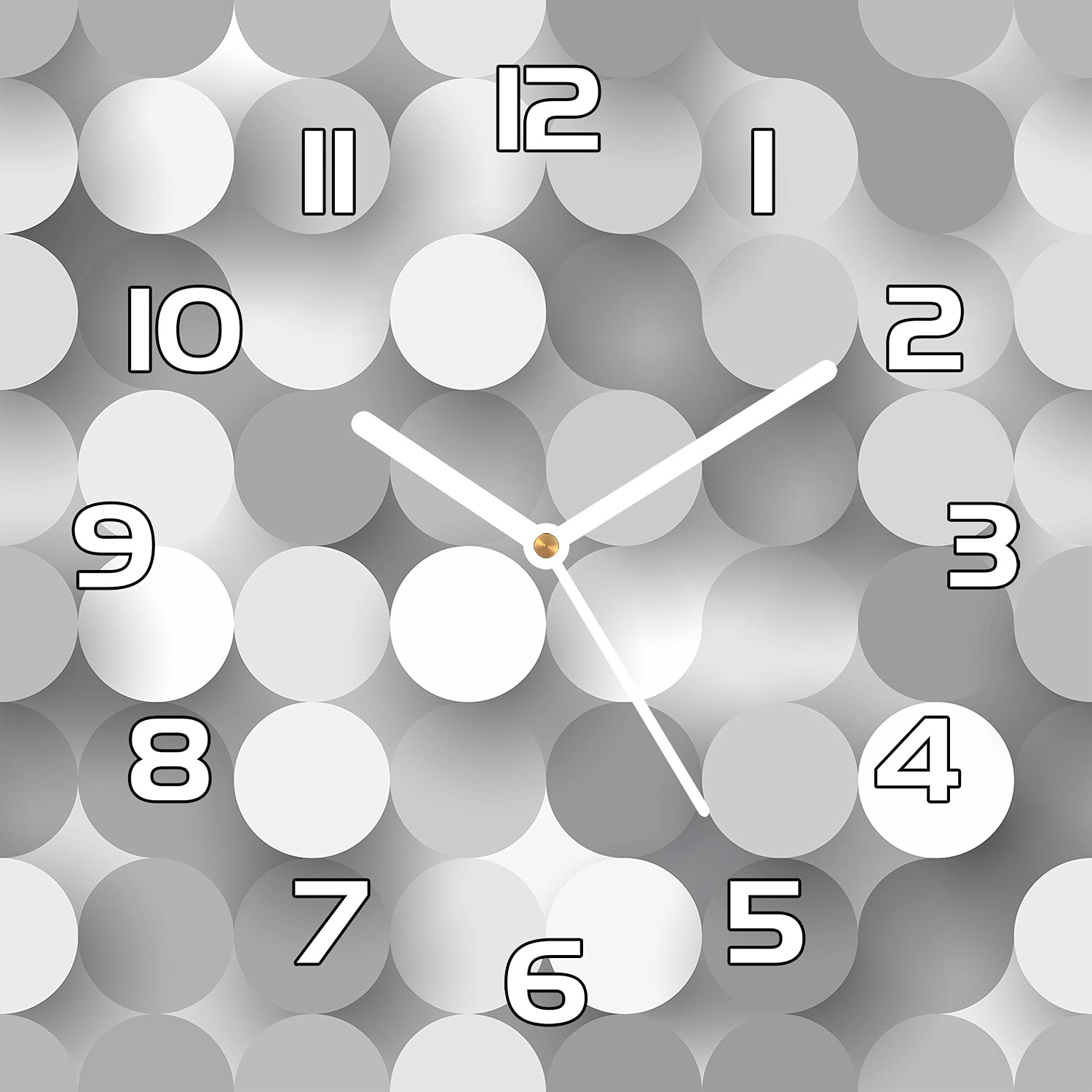 Horloge en verre 30x30 cm Coloray avec aiguilles blanches pour salon