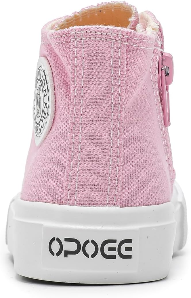 Kids High Top Zipper Canvas Shoes Child Sneakers White Black | Boys & Girls, Little White Shoes, Classic Sneakers, Back-to-School Season