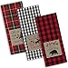 DII Cotton Christmas Holiday Dish Towels, 18x28" Set of 3, Decorative Oversized Embroidered Kitchen Towels, Perfect Home and Kitchen Gift-Cabin Christmas