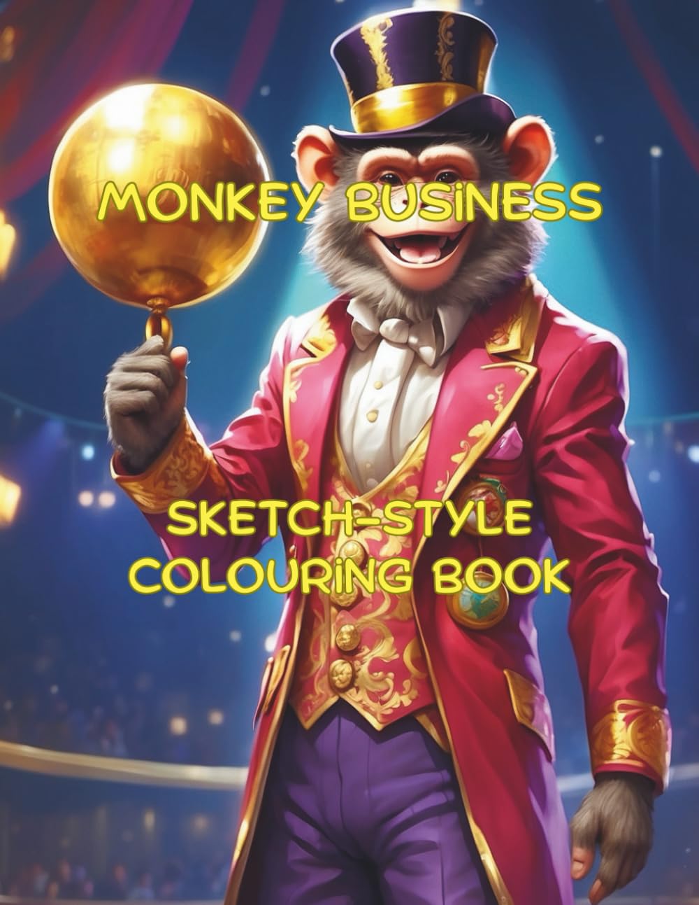 Monkey Business Sketch-Style Colouring Book