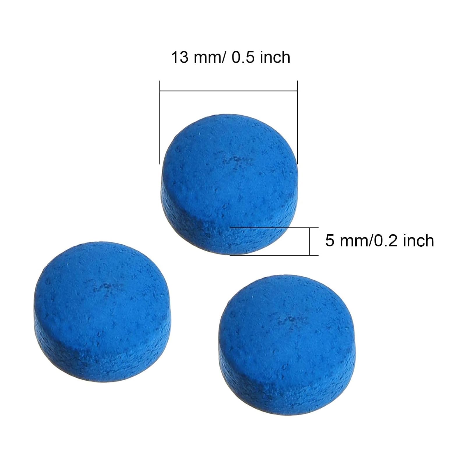 20 Puntas de Rosca, Puntas de Taco de Billar Azul de Repuesto con Caja de Almacenamiento para Tacos de Billar y Snooker 13 mm