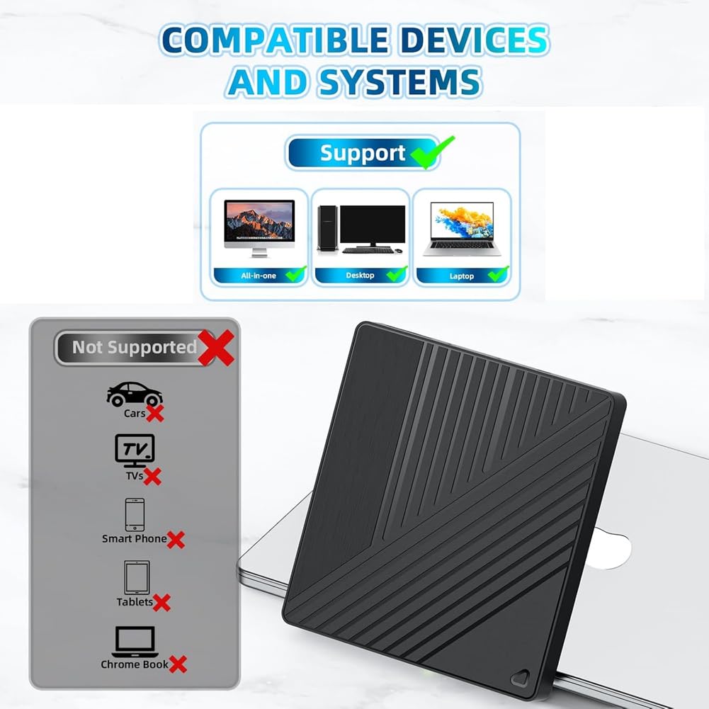 Zewnętrzny napęd optyczny 5 w 1 Bluray nagrywarka DVD/CD czytnik BD z portem USB gniazdo kart SD/TF na biurko do laptopa PC