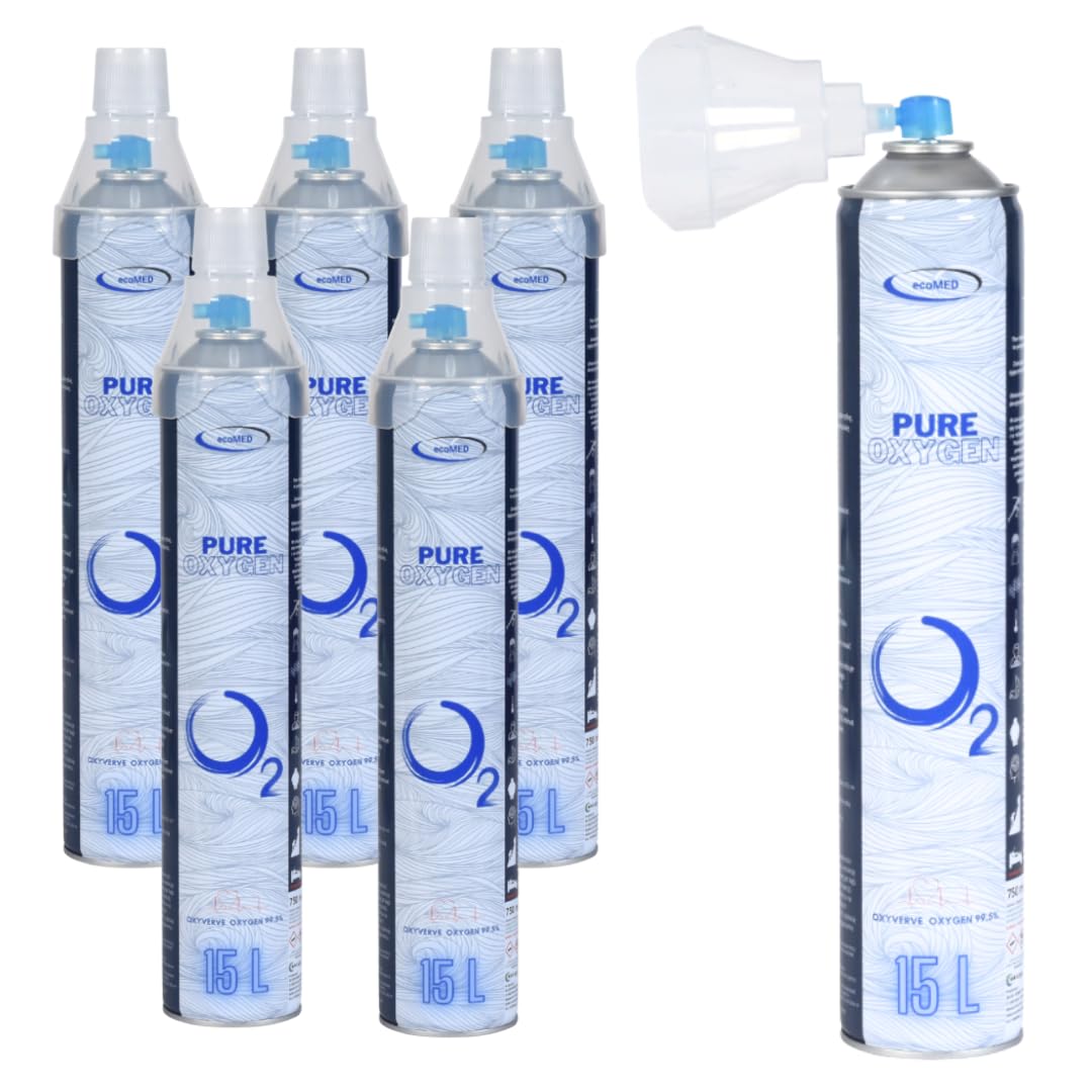 Ossigeno Inalatorio 6x 15L 99,5% - Bomboletta O2 Spray Portatile