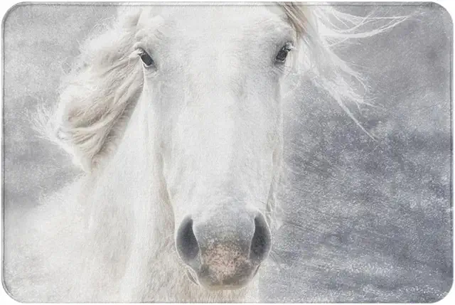 Paillasson Camarguais antidérapant lavable motif Cheval de Camargue 61x40 cm