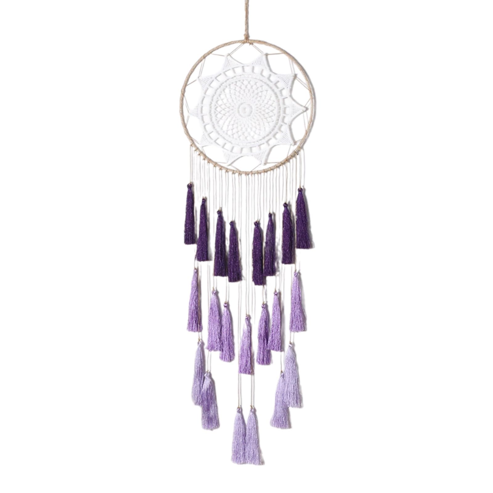 Woven Macrames Dreamcatchers Wall Hanging Ornament Tapestrys with Gradients Tassels for Bedroom and Home Decors Tassels Wall Hanging Dreamcatchers