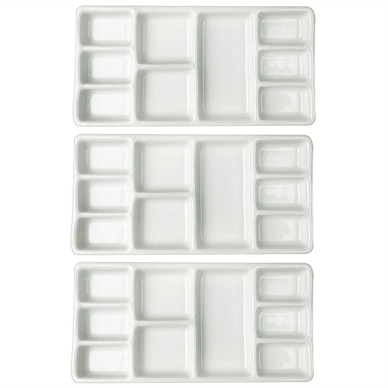 Paleta de cerámica de 3 piezas para pintura en estudio creativo y mesas de acuarela