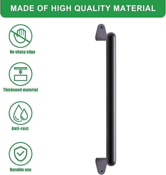 SELEWARE 17 Inch Black Playground Safety Handles, 6 Pack Metal Grab Bars