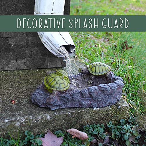 Esterno Turtles Splash Block; Resin Turtle Pond Gutter Downspout Accessory #TOP7