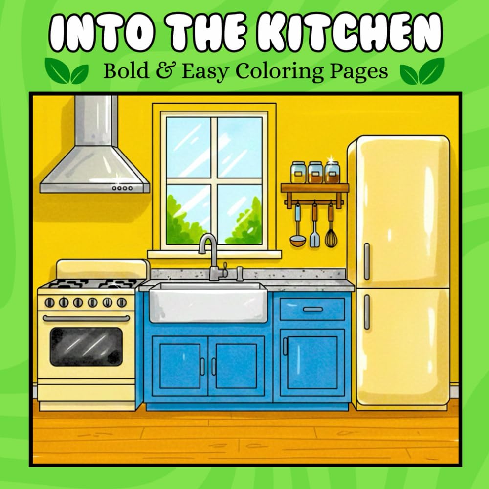 Into the Kitchen: 70 Bold & Easy Kitchen-Themed Coloring Pages for Relaxation and Fun (Into the coloring books)